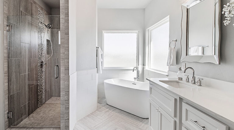 luxury white bathroom interior