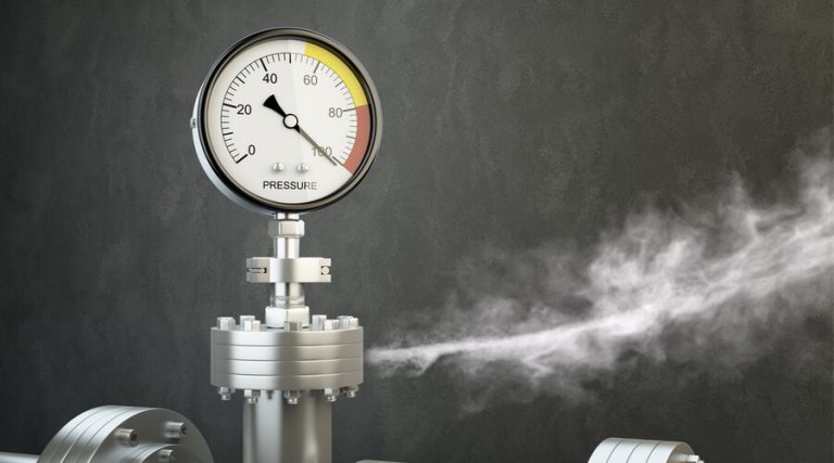 gas leaking from pipe