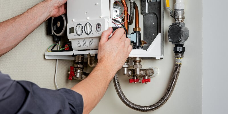 repairing a boiler